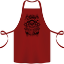 Lucky Dice Skull Motorbike Biker Motorcycle Cotton Apron 100% Organic Maroon