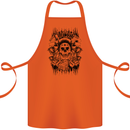 Lucky Dice Skull Motorbike Biker Motorcycle Cotton Apron 100% Organic Orange