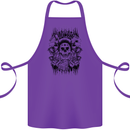 Lucky Dice Skull Motorbike Biker Motorcycle Cotton Apron 100% Organic Purple
