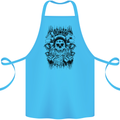 Lucky Dice Skull Motorbike Biker Motorcycle Cotton Apron 100% Organic Turquoise