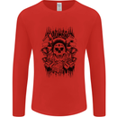 Lucky Dice Skull Motorbike Biker Motorcycle Mens Long Sleeve T-Shirt Red
