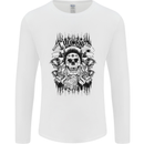Lucky Dice Skull Motorbike Biker Motorcycle Mens Long Sleeve T-Shirt White