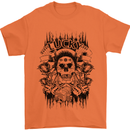 Lucky Dice Skull Motorbike Biker Motorcycle Mens T-Shirt Cotton Gildan Orange