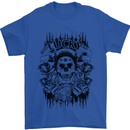 Lucky Dice Skull Motorbike Biker Motorcycle Mens T-Shirt Cotton Gildan Royal Blue