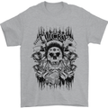Lucky Dice Skull Motorbike Biker Motorcycle Mens T-Shirt Cotton Gildan Sports Grey