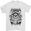 Lucky Dice Skull Motorbike Biker Motorcycle Mens T-Shirt Cotton Gildan White