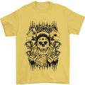 Lucky Dice Skull Motorbike Biker Motorcycle Mens T-Shirt Cotton Gildan Yellow