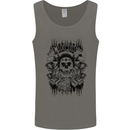 Lucky Dice Skull Motorbike Biker Motorcycle Mens Vest Tank Top Charcoal