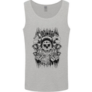 Lucky Dice Skull Motorbike Biker Motorcycle Mens Vest Tank Top Sports Grey