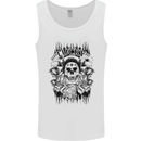 Lucky Dice Skull Motorbike Biker Motorcycle Mens Vest Tank Top White