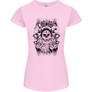 Lucky Dice Skull Motorbike Biker Motorcycle Womens Petite Cut T-Shirt Light Pink