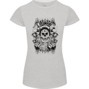 Lucky Dice Skull Motorbike Biker Motorcycle Womens Petite Cut T-Shirt Sports Grey