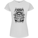 Lucky Dice Skull Motorbike Biker Motorcycle Womens Petite Cut T-Shirt White