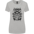 Lucky Dice Skull Motorbike Biker Motorcycle Womens Wider Cut T-Shirt Sports Grey