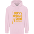 Lucky Fishing Fisherman Funny Childrens Kids Hoodie Light Pink
