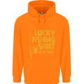 Lucky Fishing Fisherman Funny Childrens Kids Hoodie Orange