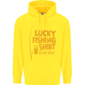 Lucky Fishing Fisherman Funny Childrens Kids Hoodie Yellow