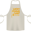 Lucky Fishing Fisherman Funny Cotton Apron 100% Organic Natural