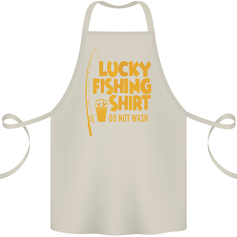 Lucky Fishing Fisherman Funny Cotton Apron 100% Organic Natural