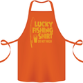 Lucky Fishing Fisherman Funny Cotton Apron 100% Organic Orange