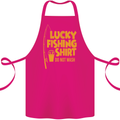 Lucky Fishing Fisherman Funny Cotton Apron 100% Organic Pink