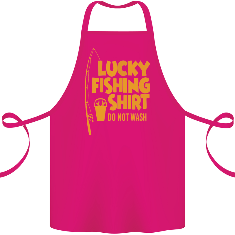 Lucky Fishing Fisherman Funny Cotton Apron 100% Organic Pink