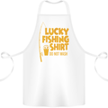 Lucky Fishing Fisherman Funny Cotton Apron 100% Organic White