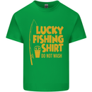 Lucky Fishing Fisherman Funny Kids T-Shirt Childrens Irish Green