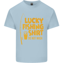 Lucky Fishing Fisherman Funny Kids T-Shirt Childrens Light Blue