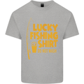 Lucky Fishing Fisherman Funny Mens Cotton T-Shirt Tee Top Sports Grey