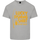 Lucky Fishing Fisherman Funny Mens Cotton T-Shirt Tee Top Sports Grey