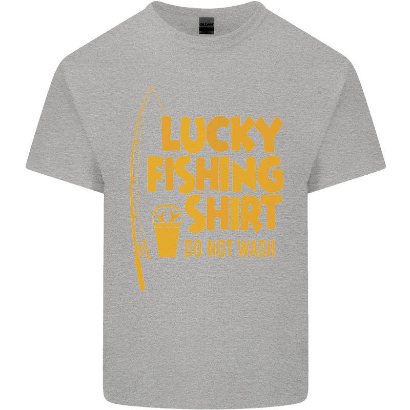 Lucky Fishing Fisherman Funny Mens Cotton T-Shirt Tee Top Sports Grey