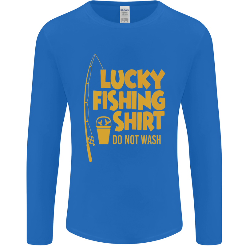 Lucky Fishing Fisherman Funny Mens Long Sleeve T-Shirt Royal Blue