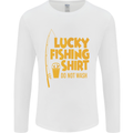 Lucky Fishing Fisherman Funny Mens Long Sleeve T-Shirt White