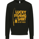Lucky Fishing Fisherman Funny Mens Sweatshirt Jumper Black