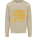 Lucky Fishing Fisherman Funny Mens Sweatshirt Jumper Sand