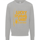 Lucky Fishing Fisherman Funny Mens Sweatshirt Jumper Sports Grey
