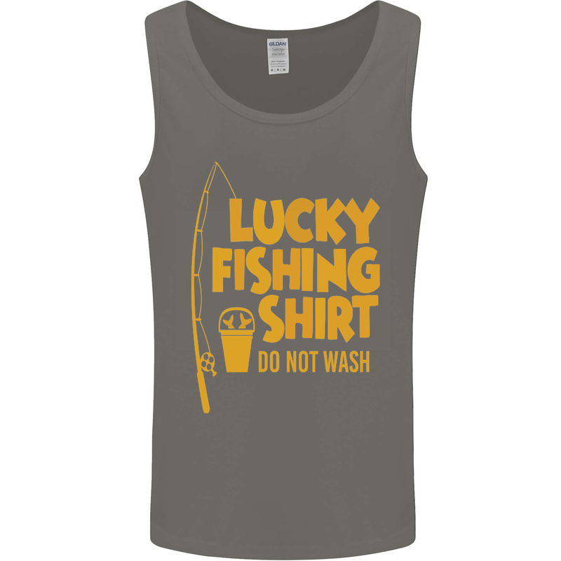 Lucky Fishing Fisherman Funny Mens Vest Tank Top Charcoal