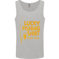 Lucky Fishing Fisherman Funny Mens Vest Tank Top Sports Grey