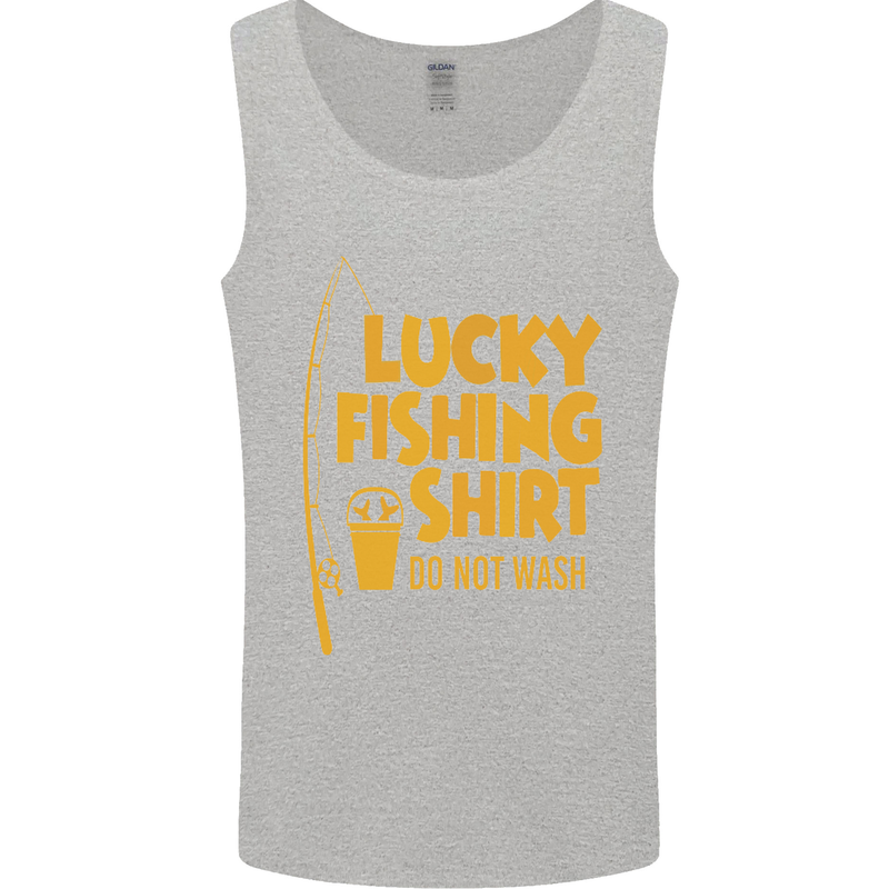 Lucky Fishing Fisherman Funny Mens Vest Tank Top Sports Grey