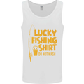 Lucky Fishing Fisherman Funny Mens Vest Tank Top White