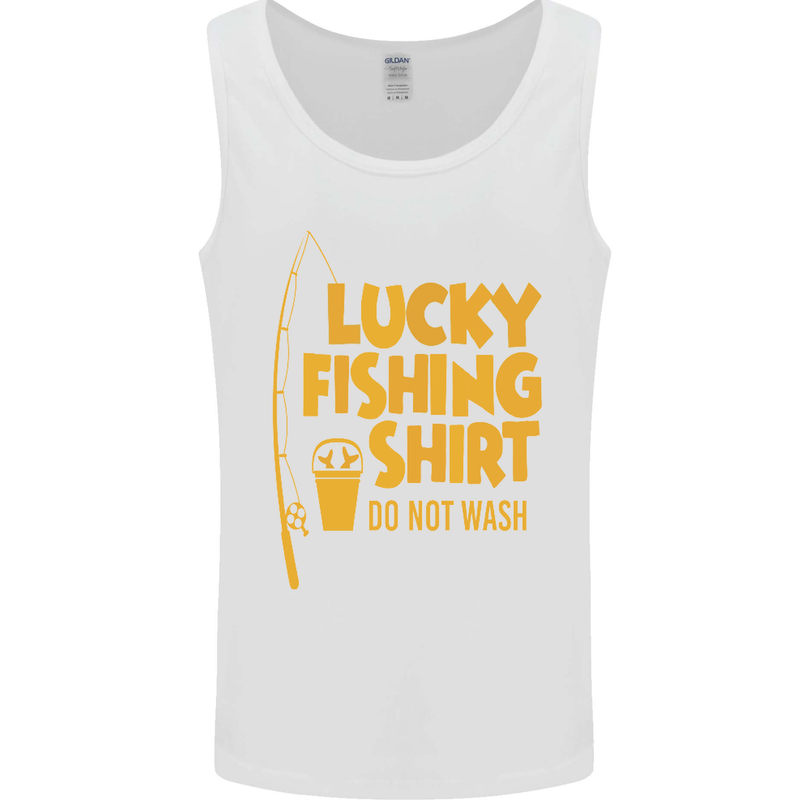 Lucky Fishing Fisherman Funny Mens Vest Tank Top White