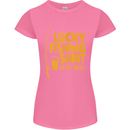 Lucky Fishing Fisherman Funny Womens Petite Cut T-Shirt Azalea