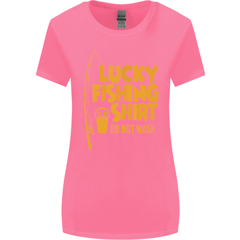 Lucky Fishing Fisherman Funny Womens Wider Cut T-Shirt Azalea