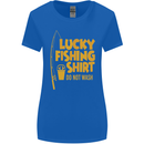 Lucky Fishing Fisherman Funny Womens Wider Cut T-Shirt Royal Blue
