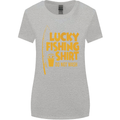 Lucky Fishing Fisherman Funny Womens Wider Cut T-Shirt Sports Grey