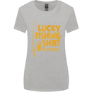 Lucky Fishing Fisherman Funny Womens Wider Cut T-Shirt Sports Grey