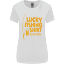 Lucky Fishing Fisherman Funny Womens Wider Cut T-Shirt White