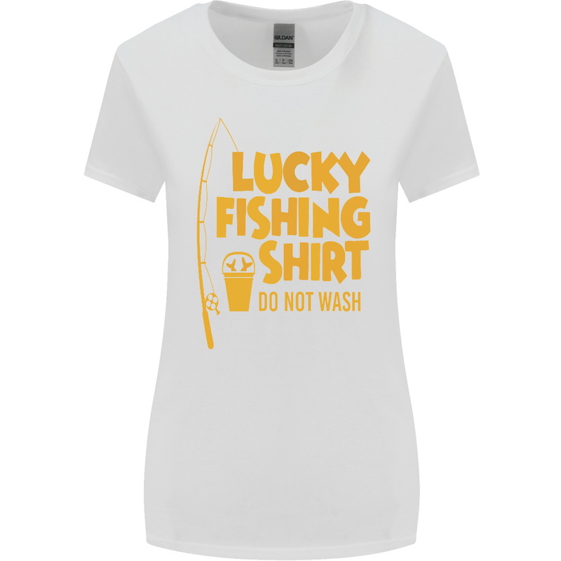 Lucky Fishing Fisherman Funny Womens Wider Cut T-Shirt White