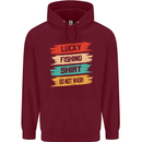 Lucky Fishing Shirt Fisherman Funny Childrens Kids Hoodie Maroon